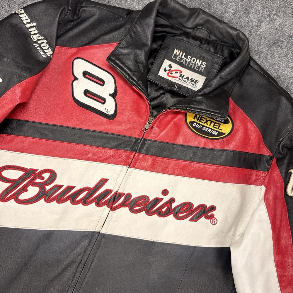 Vintage Dale Earnhardt Jr Wilson’s Leather Chase Budweiser Racing Jacket Men’s M